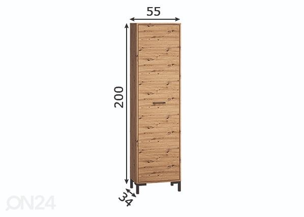 Eteiskaappi Porto 55 cm mitat