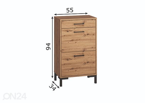 Eteiskaappi Porto 55 cm mitat