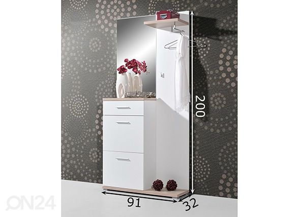Eteiskaluste 3199 mitat