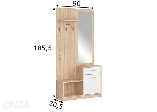 Eteiskaluste mitat