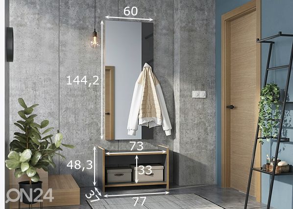 Eteiskalusteet 1205 mitat