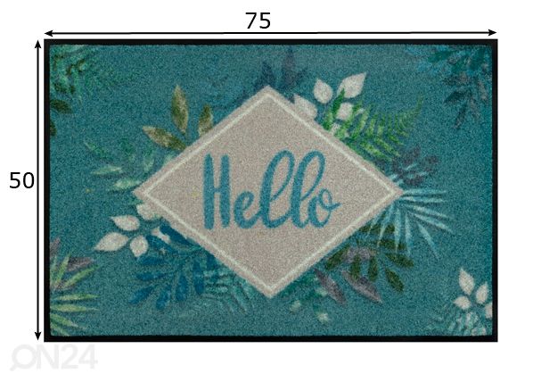 Eteismatto Floral Hello 50x75 cm mitat