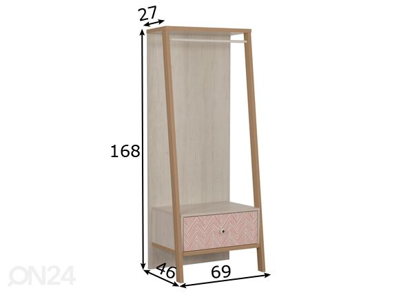 Eteisnaulakko Alika mitat