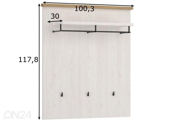 Eteisnaulakko Celecto 100 cm mitat
