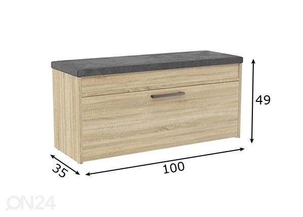 Eteispenkki mitat