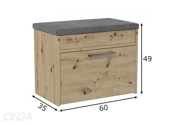 Eteispenkki mitat