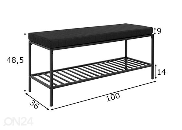 Eteispenkki Skagen 100 cm mitat
