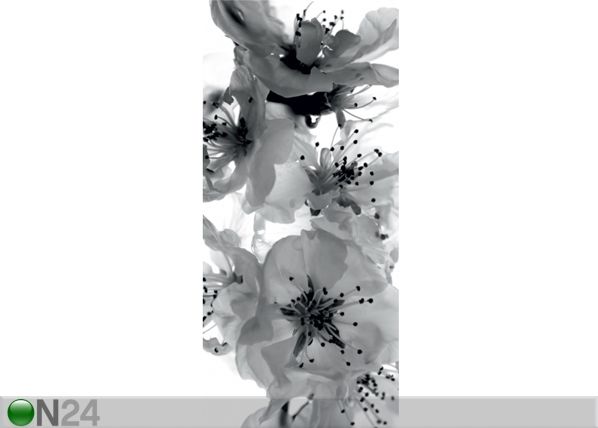 Fleece kuvatapetti BLACK AND WHITE FLOWER 90x202 cm