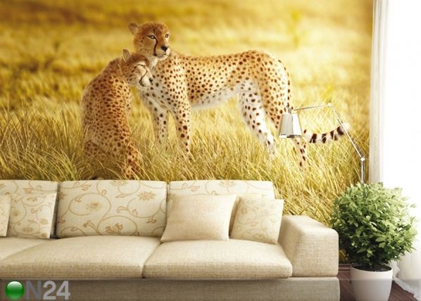 Fleece-kuvatapetti CHEETAHS 360x270 cm