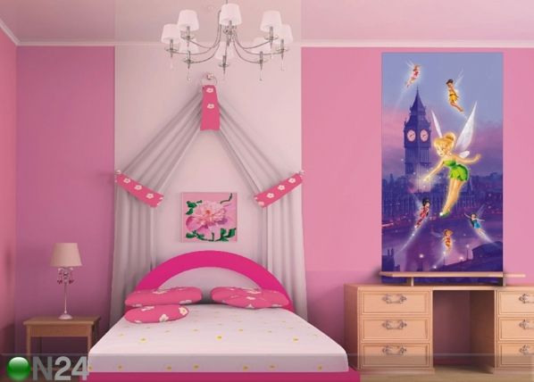 Fleece kuvatapetti DISNEY FAIRIES IN LONDON 90x202 cm