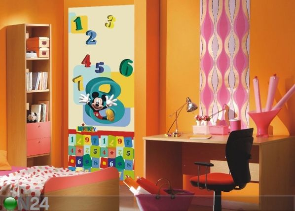 Fleece kuvatapetti DISNEY MICKEY AND NUMBERS 90x202 cm