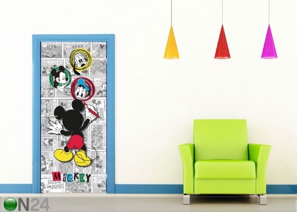 Fleece kuvatapetti DISNEY MICKEY DRAWS 90x202 cm