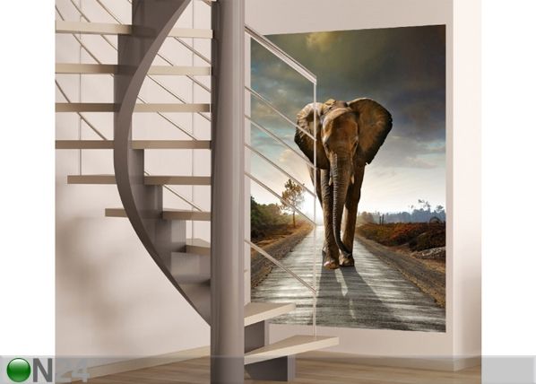 Fleece kuvatapetti ELEPHANT 180x202 cm
