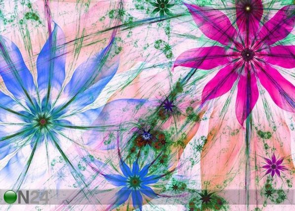 Fleece-kuvatapetti FLOWER SILHOUETTES 360x270 cm