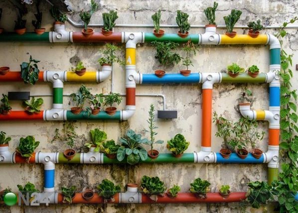 Fleece-kuvatapetti FLOWER WATERPIPES 360x270 cm