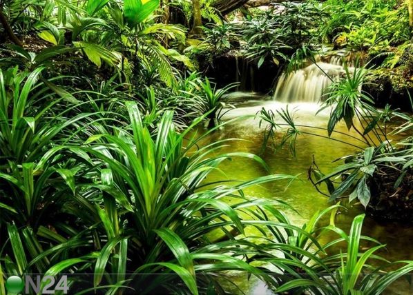 Fleece-kuvatapetti JUNBLE WATERFALL LAGOON 360x270 cm