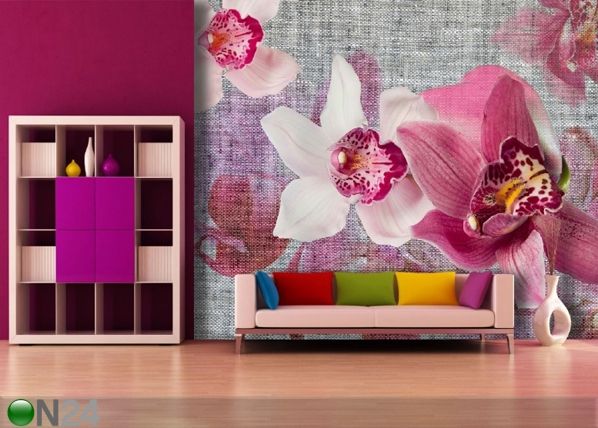Fleece-kuvatapetti PINK ORCHIDS 360x270 cm