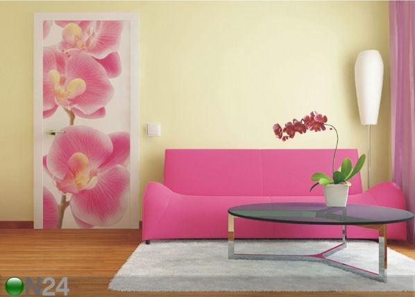 Fleece kuvatapetti PINK ORCHIDS 90x202 cm