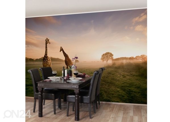 Fleece-kuvatapetti SURREAL GIRAFFE 190x288 cm