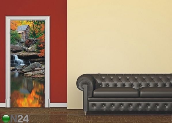 Fleece kuvatapetti WATER MILL IN THE FALL 90x202 cm