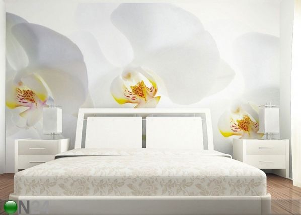 Fleece-kuvatapetti WHITE ORCHID 360x270 cm