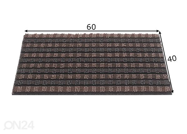 Harjasmatto Quadro Scrape 40x60cm, ruskea mitat