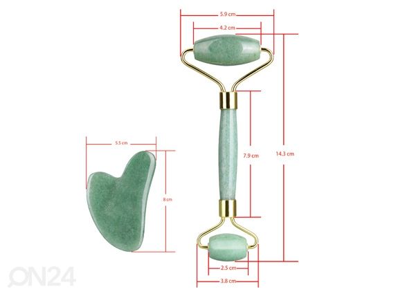 Hierontarulla + Gua Sha hierontakivi Jadeiitti mitat