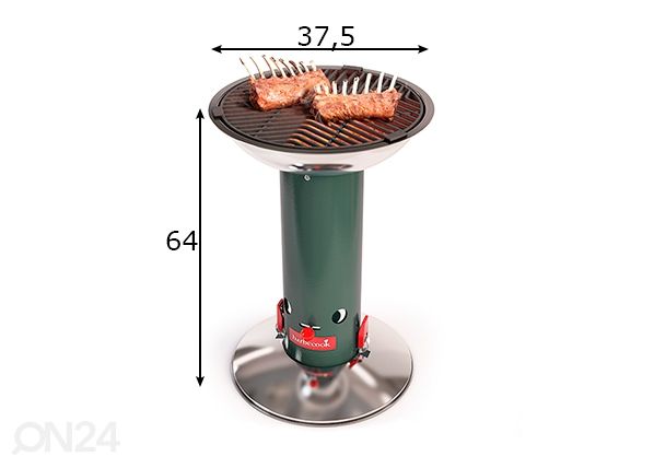 Hiiligrilli BARBECOOK LARGO GREEN mitat