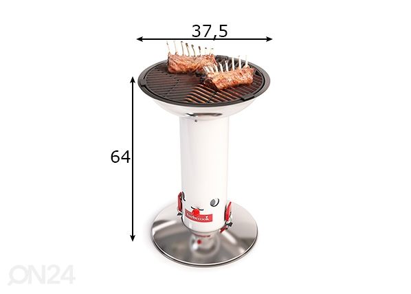 Hiiligrilli BARBECOOKLARGO WHITE mitat