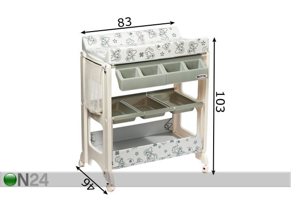 Hoitoalusta BRITTTON SILVER BUTTERFLY mitat