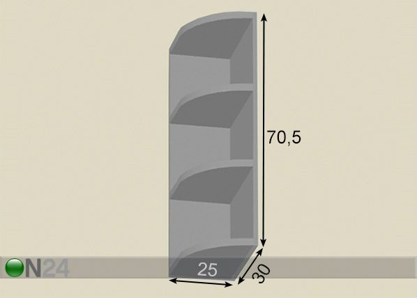 Hylly 25 cm mitat