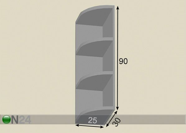 Hylly 25 cm mitat