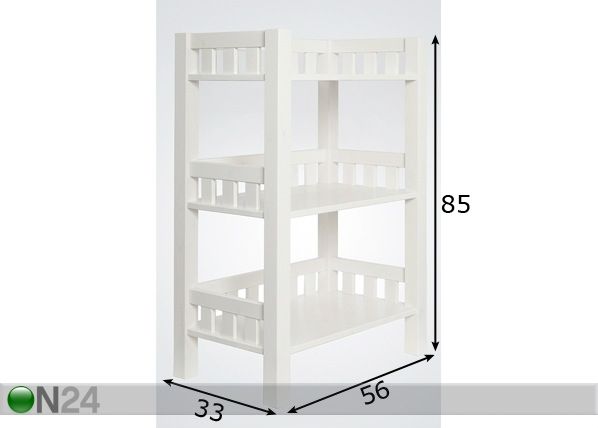 Hylly LIPI 3, mänty mitat