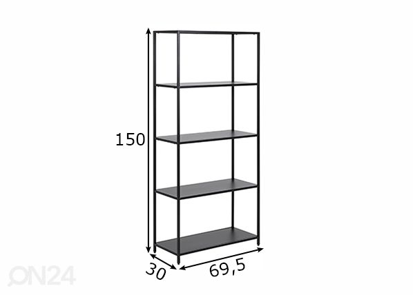 Hylly Newcastle mitat