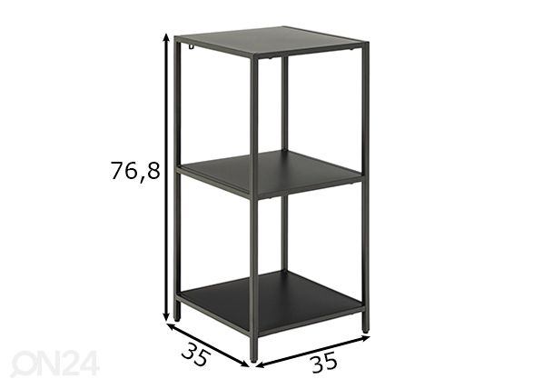 Hylly Newcastle mitat