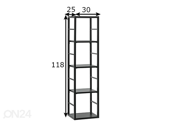Hylly Switch 118 cm, musta mitat