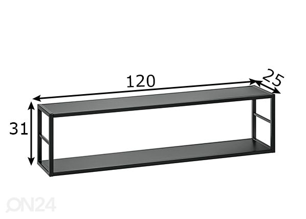 Hylly Switch 120 cm, musta mitat