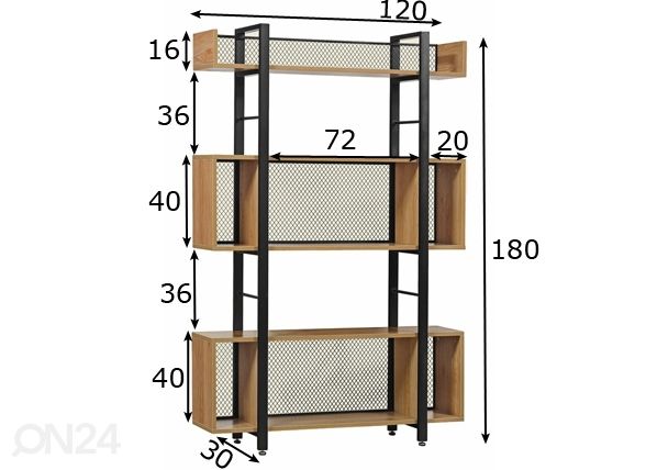 Hyllykkö 120 cm mitat