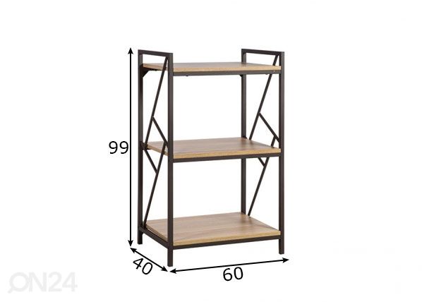 Hyllykkö Study 3-tasoa mitat