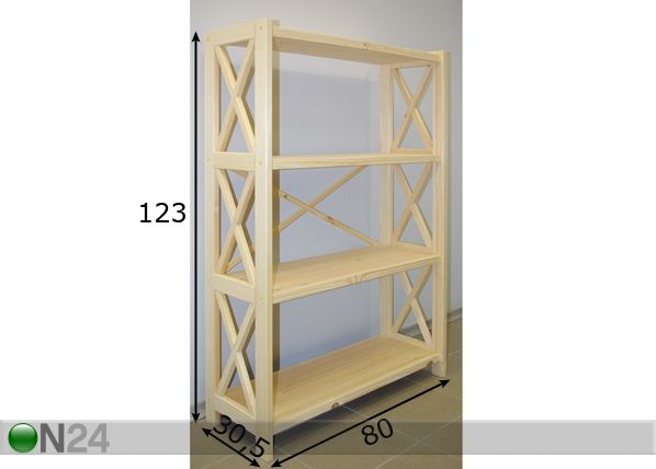 Hyllystö ALEXANDRA 123 cm mitat