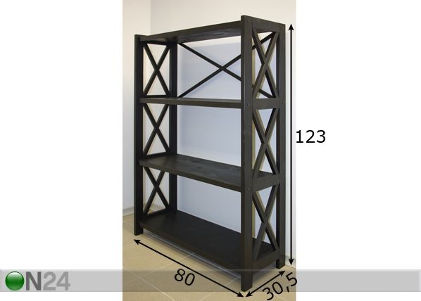 Hyllystö ALEXANDRA 123 cm mitat