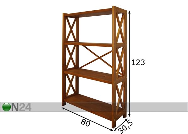 Hyllystö ALEXANDRA 123 cm mitat
