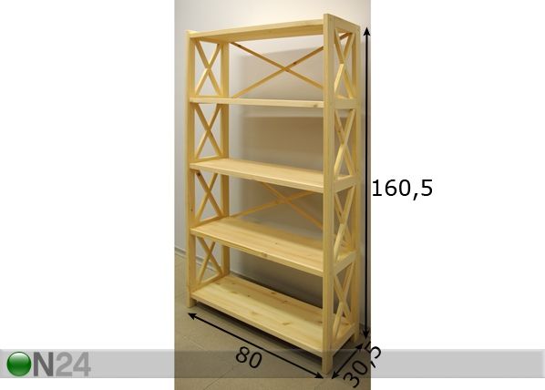 Hyllystö ALEXANDRA 160,5 cm mitat