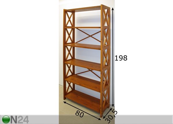 Hyllystö ALEXANDRA 198 cm mitat