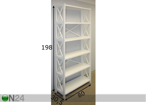 Hyllystö ALEXANDRA 198 cm mitat