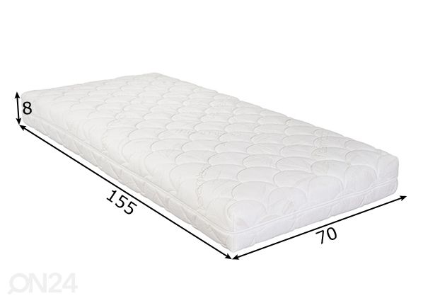 Hypnos beebilux 70x155x8 cm, bambuviskoosi mitat