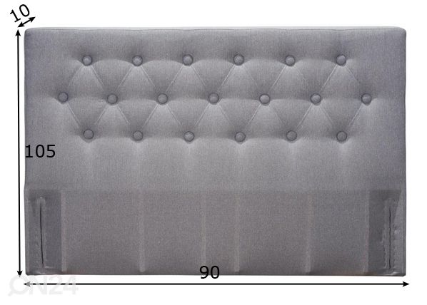Hypnos kangasverhoiltu sängynpääty Carl 90x105x10 cm mitat