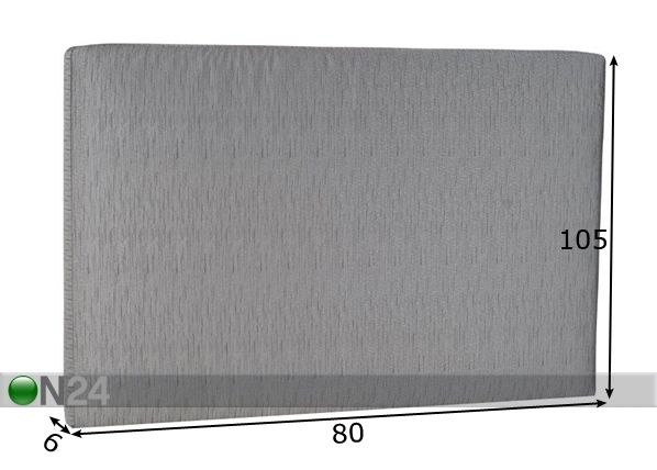 Hypnos kangasverhoiltu sängynpääty Slim 80x105x6 cm mitat
