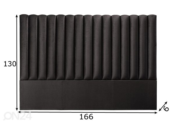 Hypnos kangasverhoiltu sängynpääty York 166x130x6 cm mitat