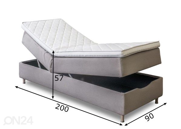 Hypnos säädettävä joustinsänky vuodevaatelaatikolla Artemis 90x200 cm mitat